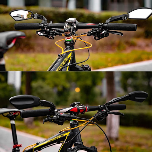 1 Pair Bicycle Mirror Ebike Rearview Mirror - Handlebar Bicycle Mirror - Bicycle Mirror - Safe Rearview Mirror for Bicycle - scratch-resistant glass lens - adjustable and rotatable safe rearview mirror - 360º Rotatable - Black