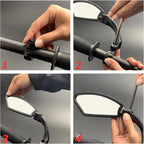 1 Pair Bicycle Mirror Ebike Rearview Mirror - Handlebar Bicycle Mirror - Bicycle Mirror - Safe Rearview Mirror for Bicycle - scratch-resistant glass lens - adjustable and rotatable safe rearview mirror - 360º Rotatable - Black