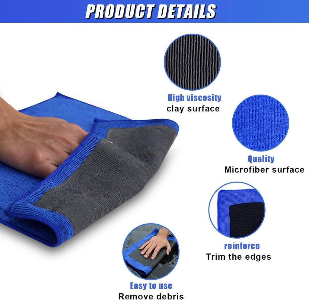 Car clay cloth - Car wash towel - Car cleaning towel - Clay bar - Clay towel - Clay bar towel - Car cleaning - detailing cloth - perforated polishing cloth - cleaning cloth - for car detailing, car cleaning, disinfection - 30*30 cm - blue
