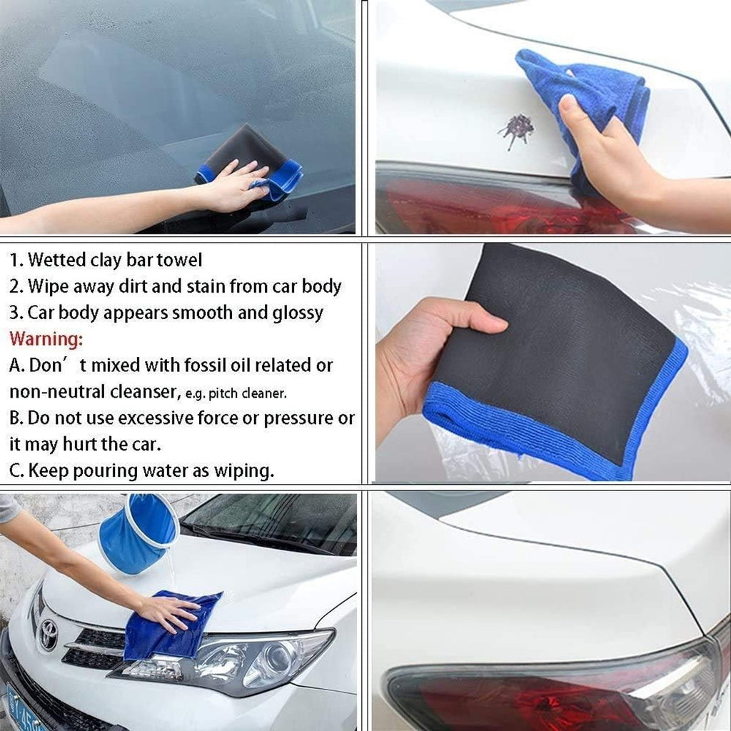 Car clay cloth - Car wash towel - Car cleaning towel - Clay bar - Clay towel - Clay bar towel - Car cleaning - detailing cloth - perforated polishing cloth - cleaning cloth - for car detailing, car cleaning, disinfection - 30*30 cm - blue