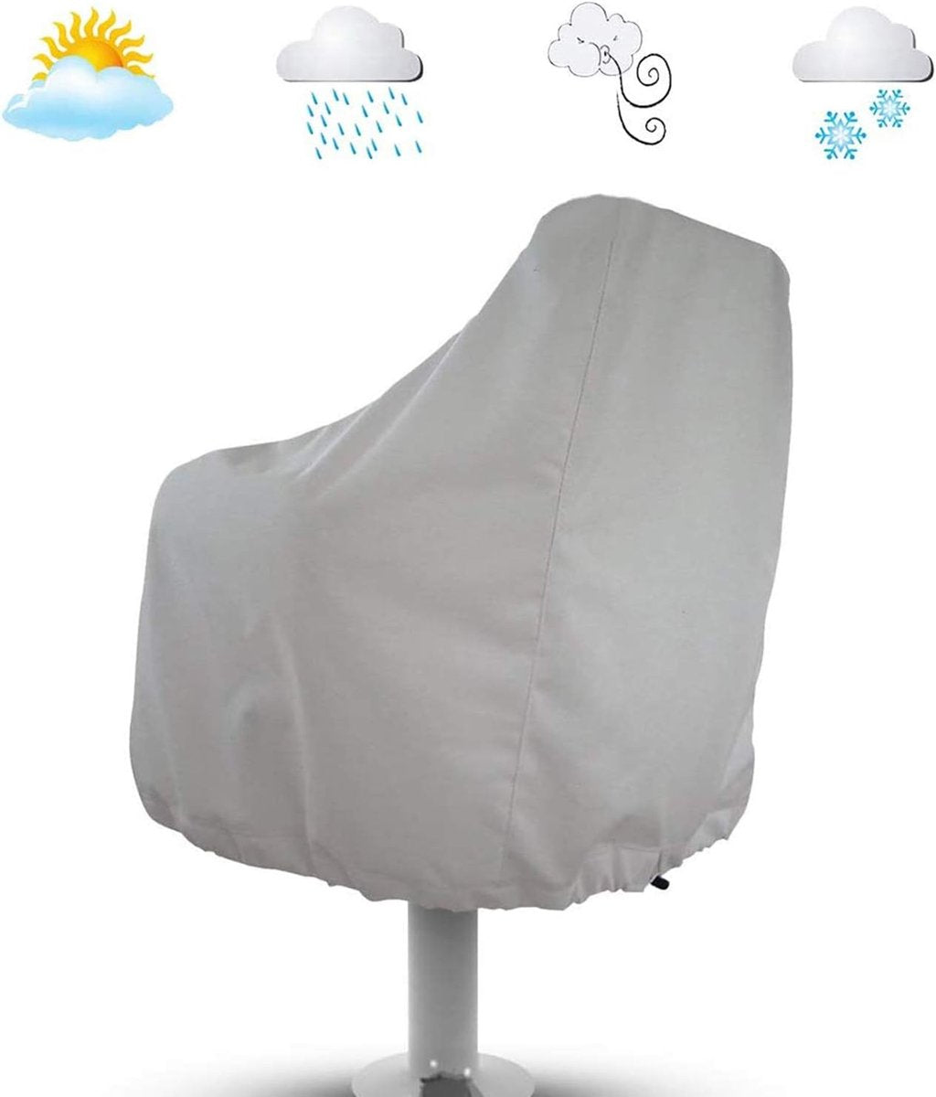 2-Piece Boat Seat Cover - 56 x 61 x 64 cm - made of Oxford fabric - UV protection - weather-resistant - waterproof - dustproof - Dust hood - with adjustable cord, suitable - for most seats - Silver