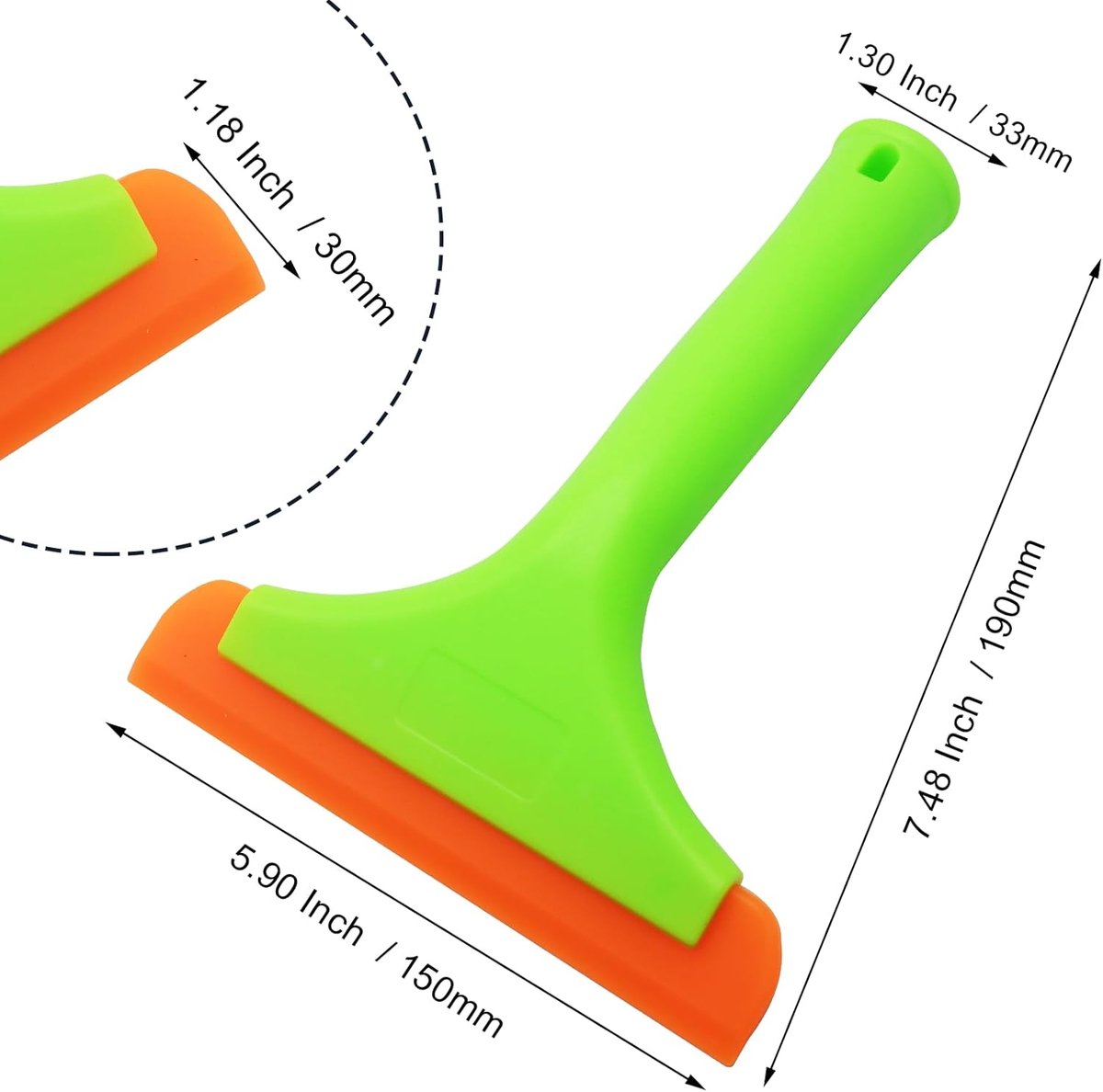2 pieces - 6 inch car windshield wiper - Windshield wiper - small windshield and tile wiper for glass doors - green handle - 15*19 cm