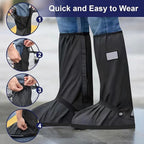 Waterproof overshoes - 1 pair - Overshoes - Rain shoe cover - Shoe covers - Rainproof - Rain boot covers - with zipper - with reflective strips - for rain, snow and mud - Sizes 37-39 - Size M - black