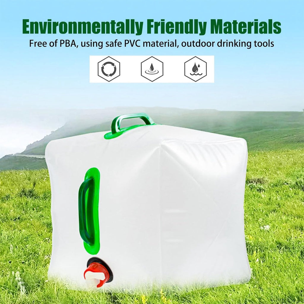 20L - Water tank - Foldable water tank - Foldable water bag - Foldable water container with tap - Portable foldable water bottle - Hydration bag - Camping hydration bag - Easy to store - Travel-friendly - With 2 handles - 28*28*26 cm