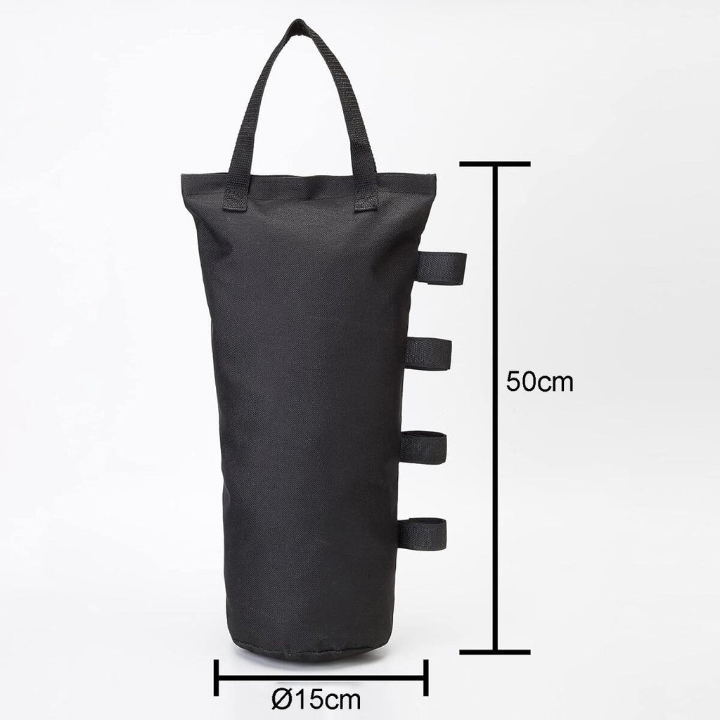 4 pieces - Sandbags - Weight bag - Ballast bags - Gazebo Weights - Ballast bags - cylindrical sandbags - solid windproof sandbag - canopy gazebo weights - for pop-up tent, canopy or parasol - Ø15*50 cm - black - (without sand)