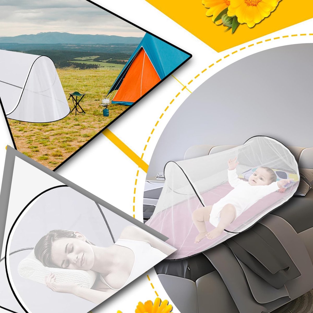 ultralight foldable mosquito net - pop-up mosquito net - travel tent - portable camping tent - family mosquito net - folding bed mosquito net - 200 x 80 x 56 cm