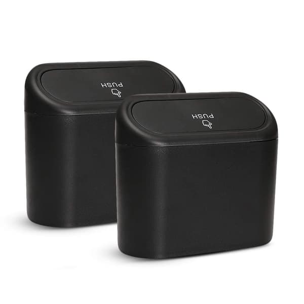 Car Trash Can, Waterproof Hanging Storage Box with Lid, 2-Pack Portable for Car \\u0026 Office