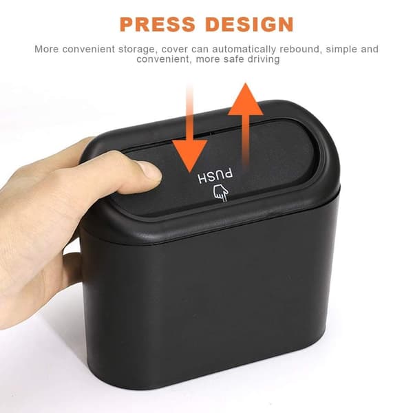 Car Trash Can, Waterproof Hanging Storage Box with Lid, 2-Pack Portable for Car \\u0026 Office