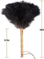 Ostrich Feather Duster - 40cm Long - Wooden Handle - Universal - Brown - Reusable and Washable Car Dusters - Eco-Friendly Cleaning Dusters - Feather Dusters