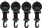 4 pieces - hooks - with suction cup - Powerful Suction Cup Anchor - ABS - Black - Multifunctional - large suction cup - without drilling - for camper, house tent, car awnings, canopies and car cover