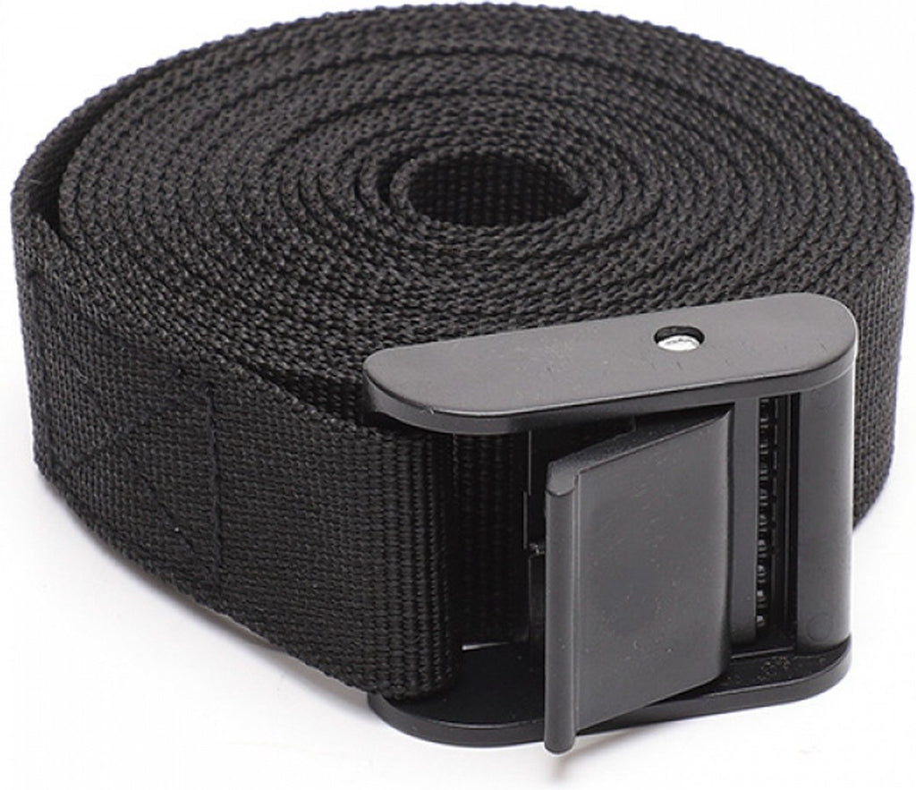 4 pieces - Tension straps - Lashing straps - Fastening straps - 25 MM * 1.5 meters long - Polyester fibers - Black - with buckle - adjustable - for vans, bicycles, trailers, luggage