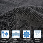 2 pieces - Microfiber cloth - drying towel - drying towel - Drying cloth - Cleaning towels - 40*40 cm - 600 g/m² - gray - Absorbent - for shower, bathroom and car washing