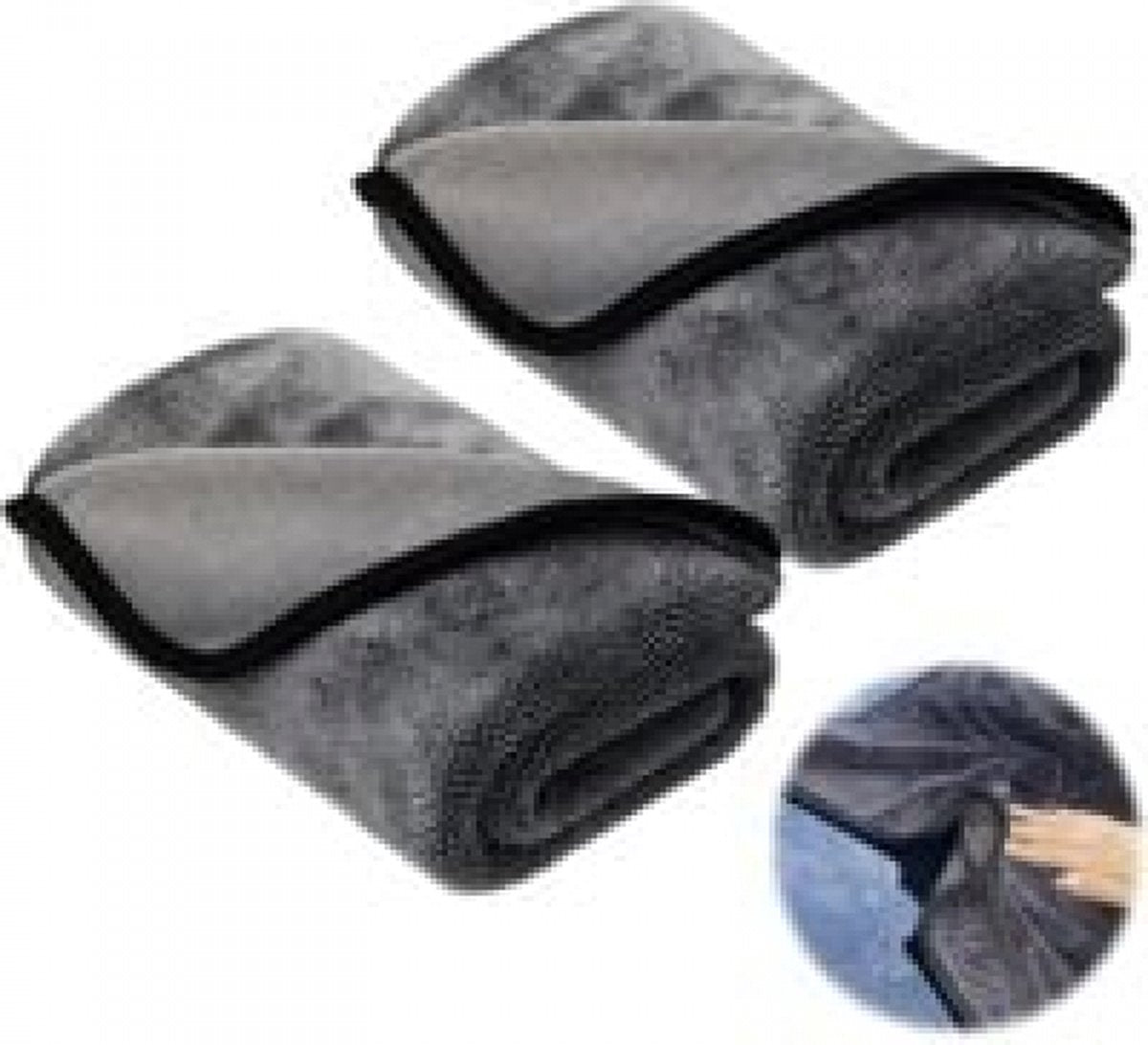 2 pieces - Microfiber cloth - drying towel - drying towel - Drying cloth - Cleaning towels - 40*40 cm - 600 g/m² - gray - Absorbent - for shower, bathroom and car washing