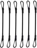 pieces - Elastic with carabiner - Rope Length 30 CM - black - Rope Diameter 6MM - Polypropylene yarn + latex silk - For securing sails, luggage, tents and bicycles