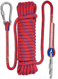Rope - 10 Meters - 10mm Thickness - Includes Carabiner - Sturdy Climbing Rope for Magnet Fishing - Red - Escape Fire Rescue Rope - Climbing Rope