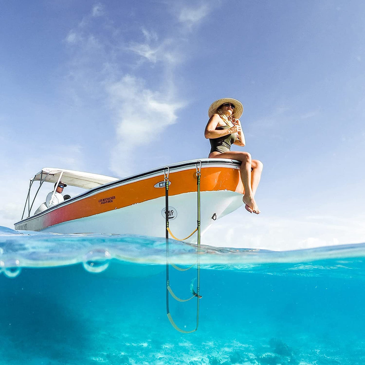 Boat Rope Ladder 4 Step Foldable Extension Compatible with Sailboat Kayak Swim Ladder Perfet