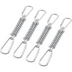 Tension Spring Buckle Compatible with Sun Sail Awnings Camping Tents 4 pcs Stainless Steel Brackets with 4 Springs 8 Carabiners