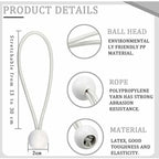 Elastic Rubber Straps with Balls for Marquees Tents Banners Tarpaulins 50 Pack
