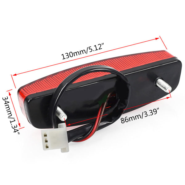 Motorcycle Tail Light Brake Light 12V Red Compatible with ATV Off-Road Motorcycle