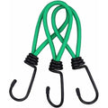 Rubber Straps with Hooks 16 Pieces Green, for Camping Tents, Tarpaulins, and Awnings