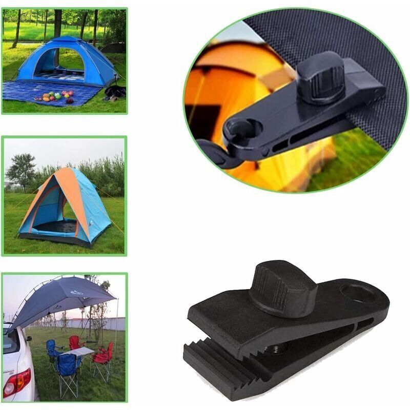 DEBUNS Heavy Duty Tent Clamps, 12 pcs Black Instant Awning Clamp for Tent Tarpaulin Caravan Garden Shelter