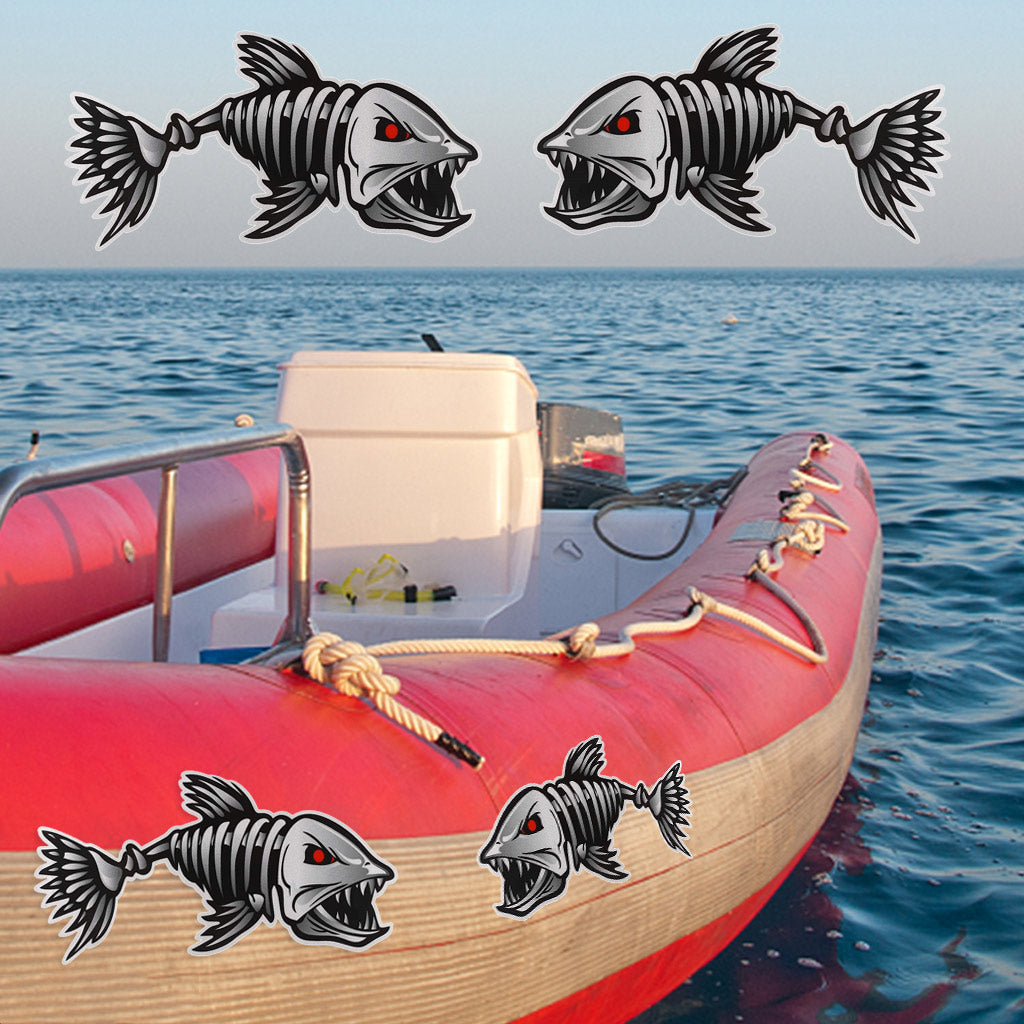 Kayak Fishing Boat Decal Sticker Set of 2, 25x13cm Reflective Car Decal Accessories