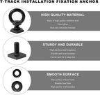 8 PCS T Track Mount Tie Down Anchor for Roof Rack, Heavy Duty 304 Stainless Steel M8 Rings, Bolt Eye Nut Point Kit Holding Bungee Cord Rope Hook 8PCS