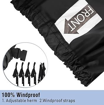 20-22ft Boat Cover Trailerable Marine Grade 600D Black