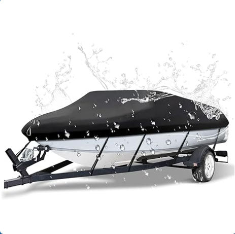 12-14ft Boat Cover Trailerable Marine Grade 600D Black