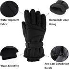 Gloves - Winter Ski Gloves - Warm Gloves - Non-slip Thick - Waterproof - Suitable for Cold Weather - Cycling Gloves - Size S/M