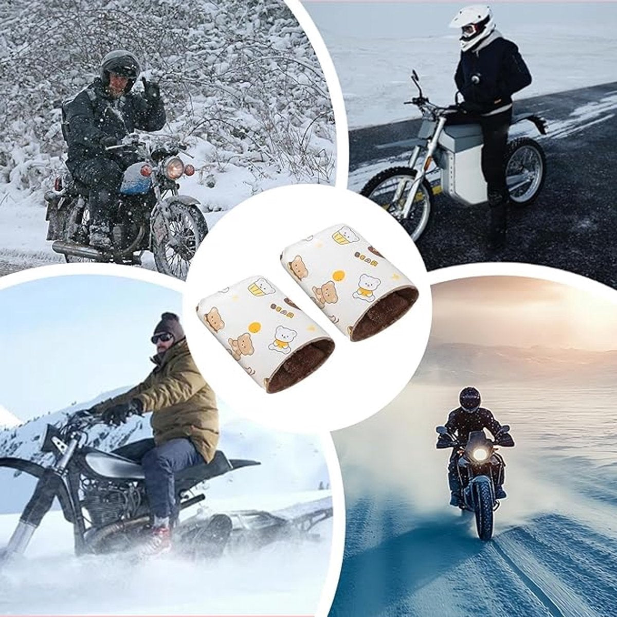 Cycling Gloves - Waterproof Gloves - Warm Gloves - Cycling Muffs - Scooter Gloves - Hand Warmers - Bicycle Accessories - Winter - Windproof （Black）