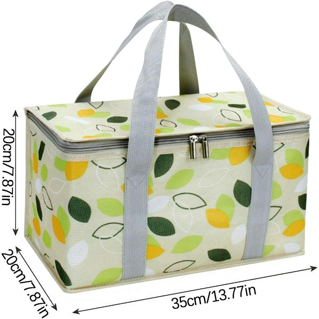 Large Cooler Bag - Picnic Cooler Bag, Lunch Bag - Lined - Keep Warm or Cold - Insulated Cooler Bag for Camping, BBQ, Home, Car & Outdoor Activities