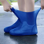 Overshoes - 1 Pair - Waterproof Silicone Overshoes - Reusable, Non-slip, Suitable for Outdoor Activities (Blue - Size L)