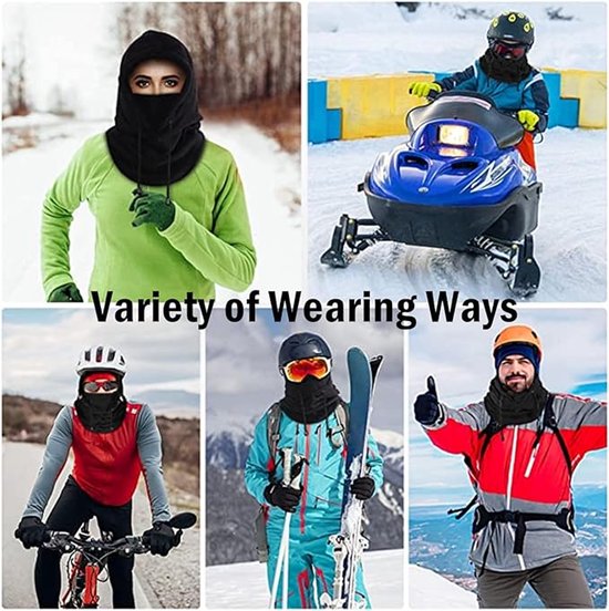 Windproof Hat – Warm Fleece Ski Mask & Winter Mask – Face & Neck Protector for Cold Weather – Suitable for Motorcycling, Cycling & Outdoor – Unisex（Beige）