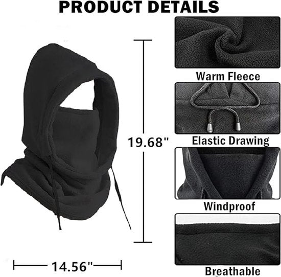 Windproof Hat – Warm Fleece Ski Mask & Winter Mask – Face & Neck Protector for Cold Weather – Suitable for Motorcycling, Cycling & Outdoor – Unisex（Beige）