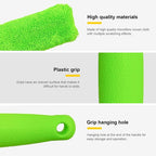 Brushes - Set of 2 soft microfiber metal-free car rim and wheel brushes - Scratch-free tire brushes - for cleaning wheels - Universal accessory for washing car tires (orange and green)
