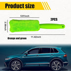 Brushes - Set of 2 soft microfiber metal-free car rim and wheel brushes - Scratch-free tire brushes - for cleaning wheels - Universal accessory for washing car tires (orange and green)
