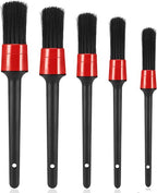 5-Piece Car Cleaning Brush Set - Car Detailing Brush Set - For cleaning rims - Dashboard - Interior - Exterior - Leather - Air vent logos