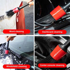 5-Piece Car Cleaning Brush Set - Car Detailing Brush Set - For cleaning rims - Dashboard - Interior - Exterior - Leather - Air vent logos