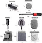 10-piece car wash & polishing set - car wash brushes - car wash tool set - professional accessories with brushes & microfiber cloths - including storage box