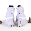 Gloves - Winter ski gloves - Warm gloves - Non-slip, thickened - Waterproof - Suitable for cold weather - Cycling gloves - Size S/M - Purple