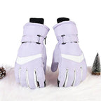 Gloves - Winter ski gloves - Warm gloves - Non-slip, thickened - Waterproof - Suitable for cold weather - Cycling gloves - Size S/M - Purple