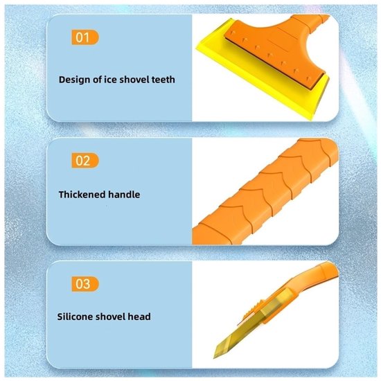 Snow brush and ice scraper - ergonomic foam handle for effortless cleaning - Universal for cars and trucks