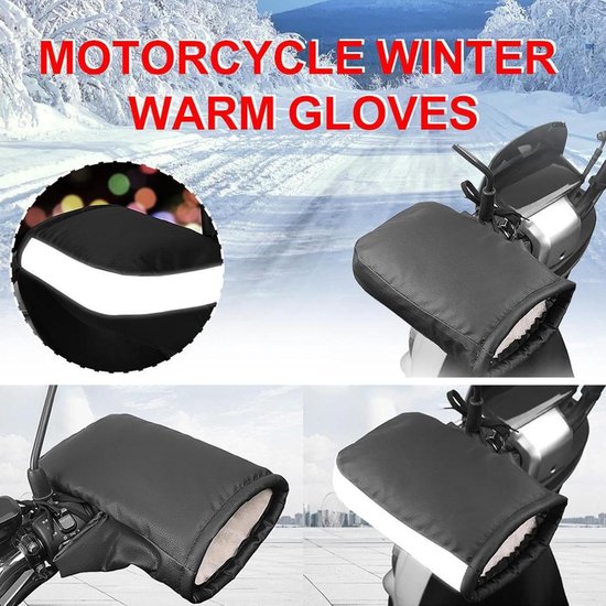 Motorcycle handlebar gloves - riding gloves - PU leather motorcycle handlebar gloves - winter motorcycle gloves - warm gloves - electric scooter gloves - daily commuting gloves for men and women