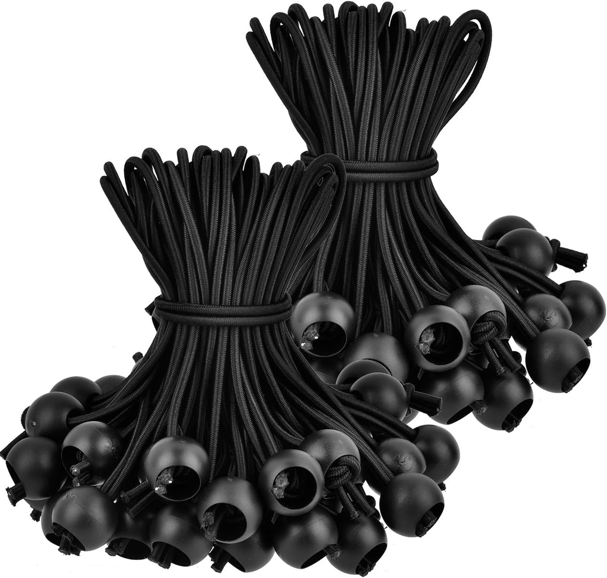 Rubber buckle - 15 cm tarpaulin clip with ball, tent rubber tarpaulin rubber - tent tensioner accessories - rubber ring - retractable ring - tent rubber tensioner, tarpaulin - 100 pieces
