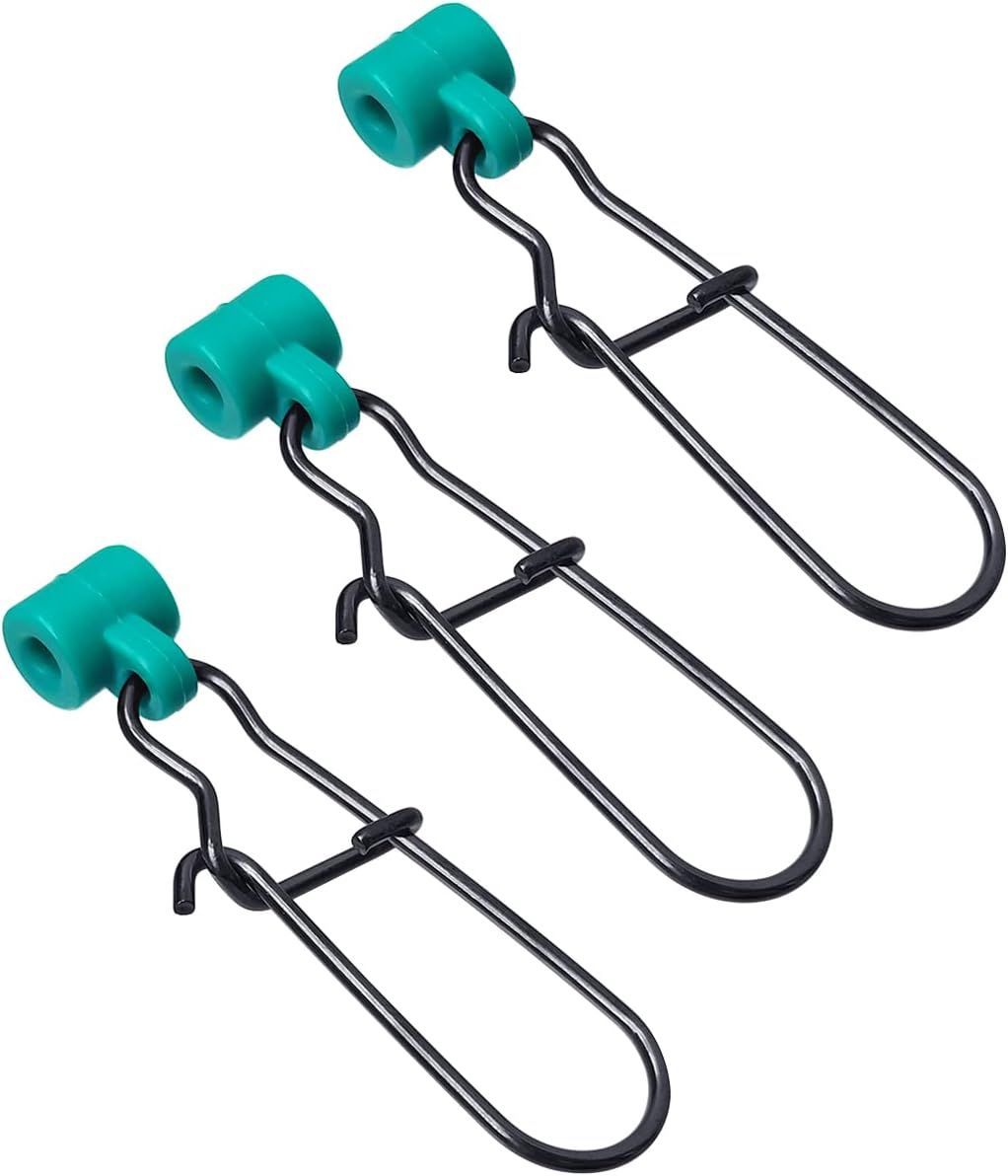 40 Pieces Stainless Steel Fishing Sinker Slides with Duo Lock Snaps, Heavy Duty Slider Swivels for Catfish Rigs and Tackle, Green