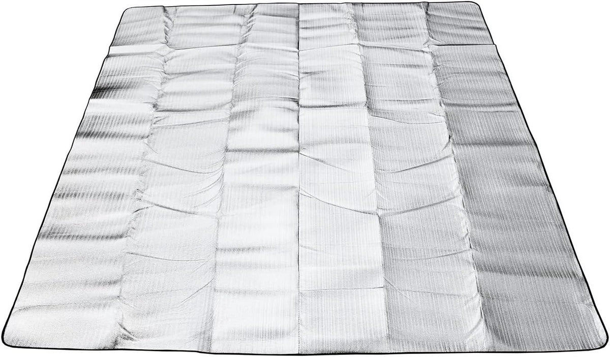 Double Sided Aluminium Foil Foam Camping Mat, Waterproof Insulated Ground Sheet for Tents, Beach, Picnics and Outdoor Sleeping, 195 x 195 cm