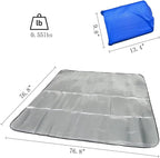 Double Sided Aluminium Foil Foam Camping Mat, Waterproof Insulated Ground Sheet for Tents, Beach, Picnics and Outdoor Sleeping, 195 x 195 cm