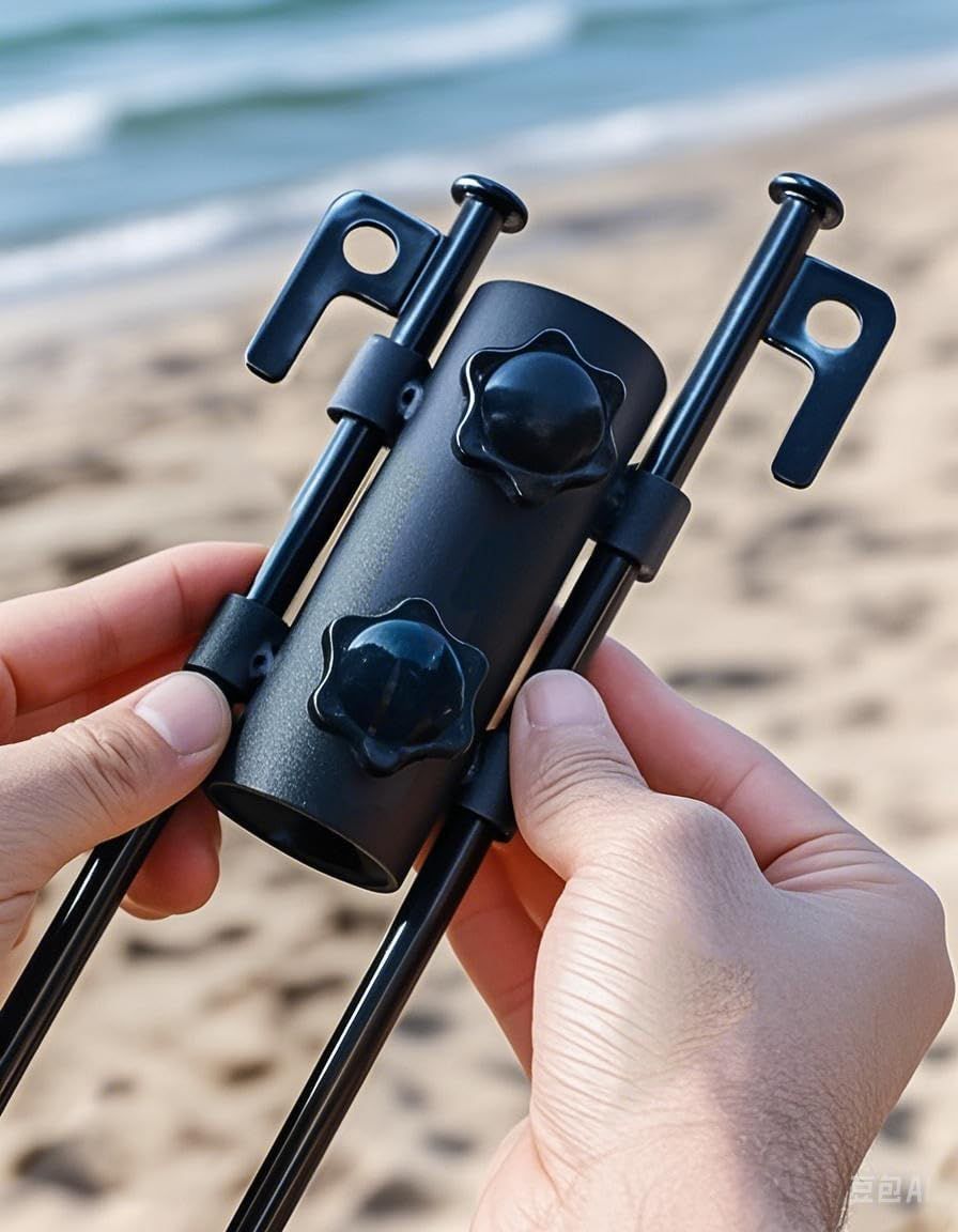 2 Pack Camping Tent Pole Holders with Ground Nails, Fixed Tube Stands for Tent Poles, Fishing Shelters, Hiking and Outdoor Camping