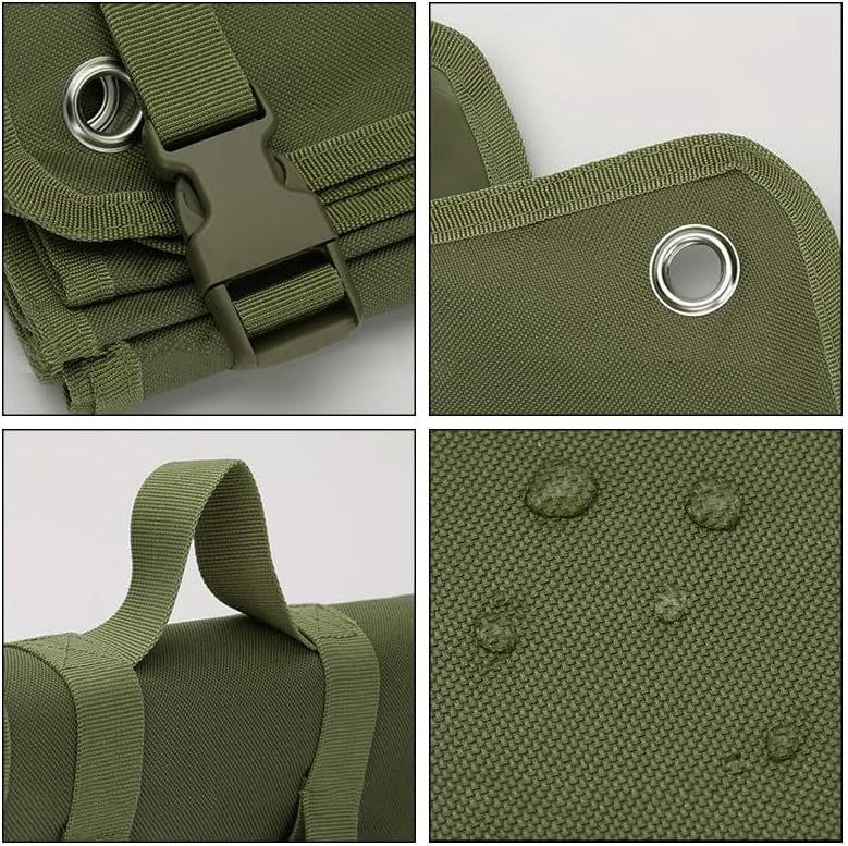 Waterproof Tactical Shooting Mat, Anti Slip Folding Pad with Carry Strap for Camping, Hunting, Picnics and Outdoor Training, Army Green